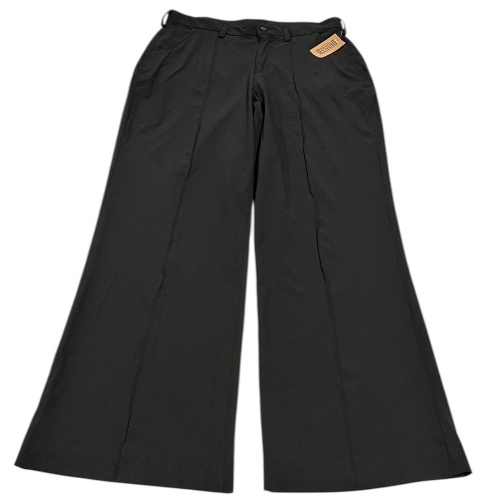 NWT Duluth Trading Flexcellence Wide Leg Pants Black Women's 16